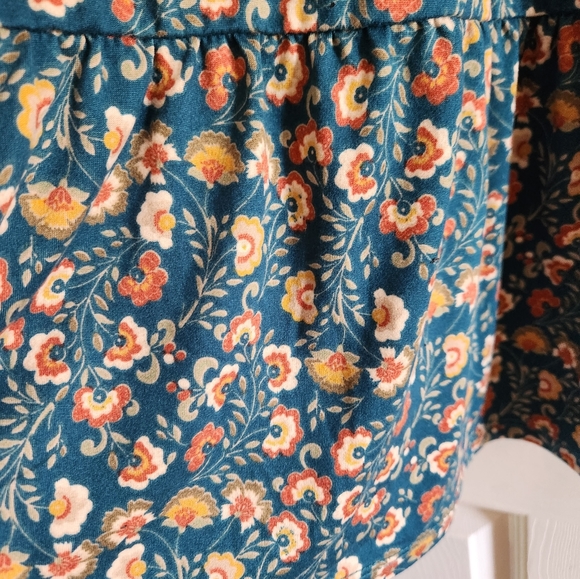 Floral Mini Dress Short Top Scoop Neck Ruffle Beach Summer - Picture 5 of 5